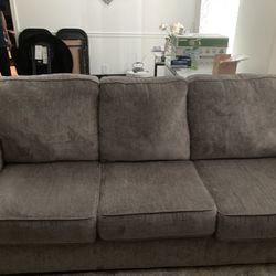 Gray Couch And Loveseat, Marble Dinette With 4 Chairs And A Pantry