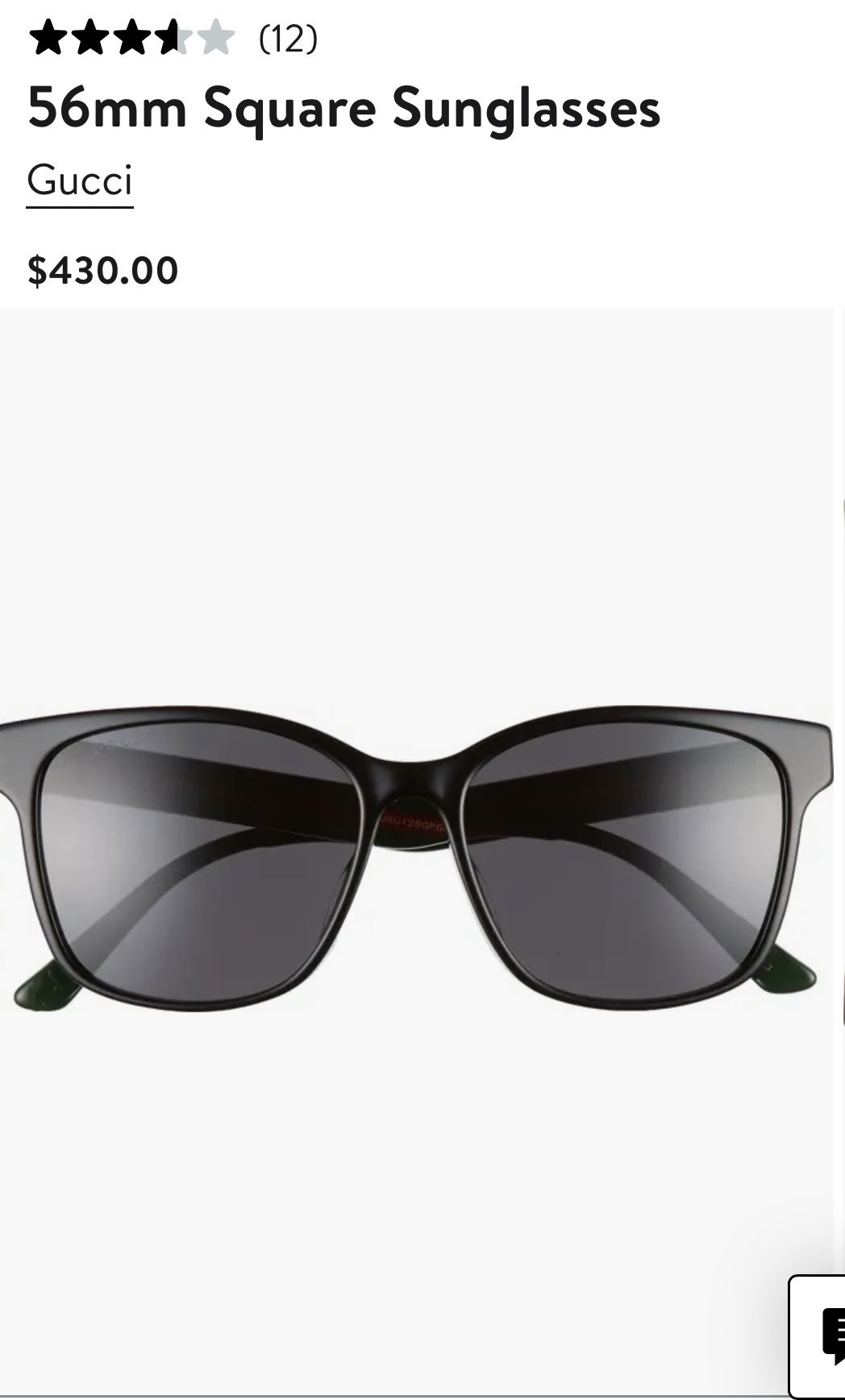 Gucci 56mm Square Sunglasses