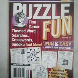 4 Puzzle Books Sudoku, Crosswords, Word Search And Tina Turner Themed Puzzle Book Never Used 