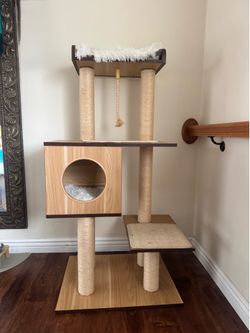 Wood Cat Tree — 47.5in tall