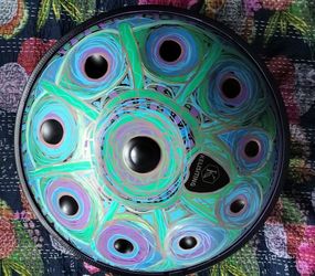 My design. New custom Kelisiting 22" 10 notes 432 Hz D minor handpan with new case
