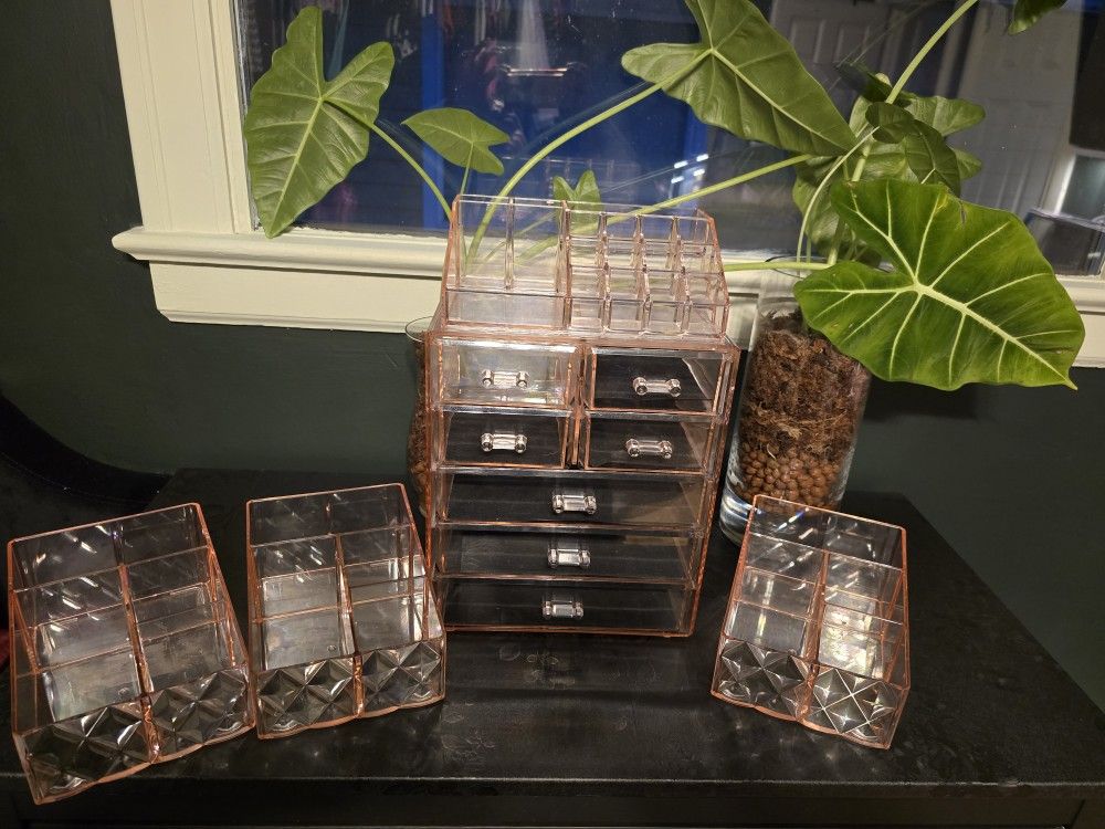 5 Piece Make Up Organizer Pink