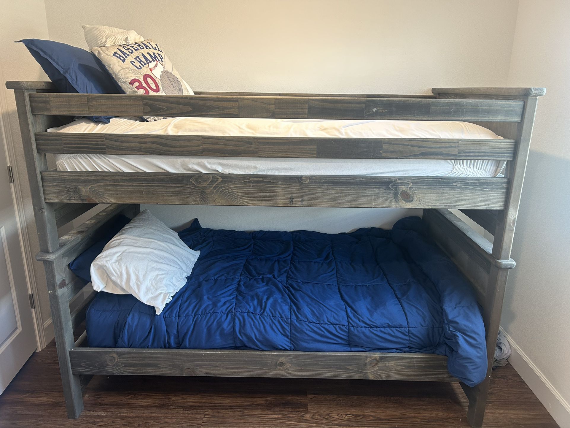 Rustic Wood Twin Bunk Beds!