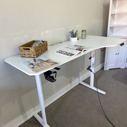 Brand new adjustable Height electric computer desk in white