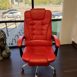Red Leather Executive Office Chair