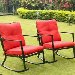 2 pcs new patio rocking chais in box