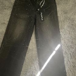 baggy rhinestone purple jeans