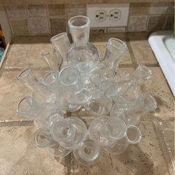 Propagation vases, vintage large clear glass flower bud arrangement