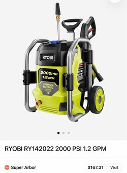 Ryobi 2000 PSI Electric Pressure Washer