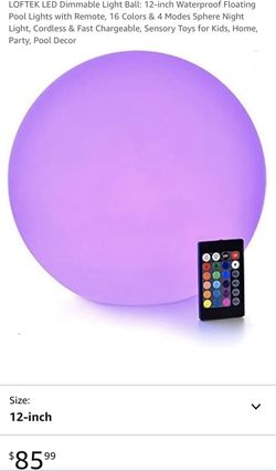 LED Dimmable Light Ball: 12-inch Waterproof Floating Pool Lights with Remote