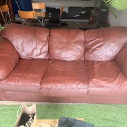 Moving Sale - Brown Leather Couch 