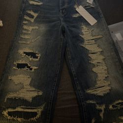 VALABASIS Denim script blue vintage baggy