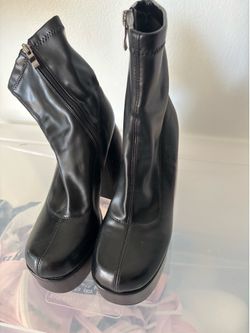 Black platform ankle boots