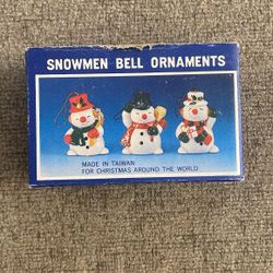 Vintage Snowman Bell Ornaments