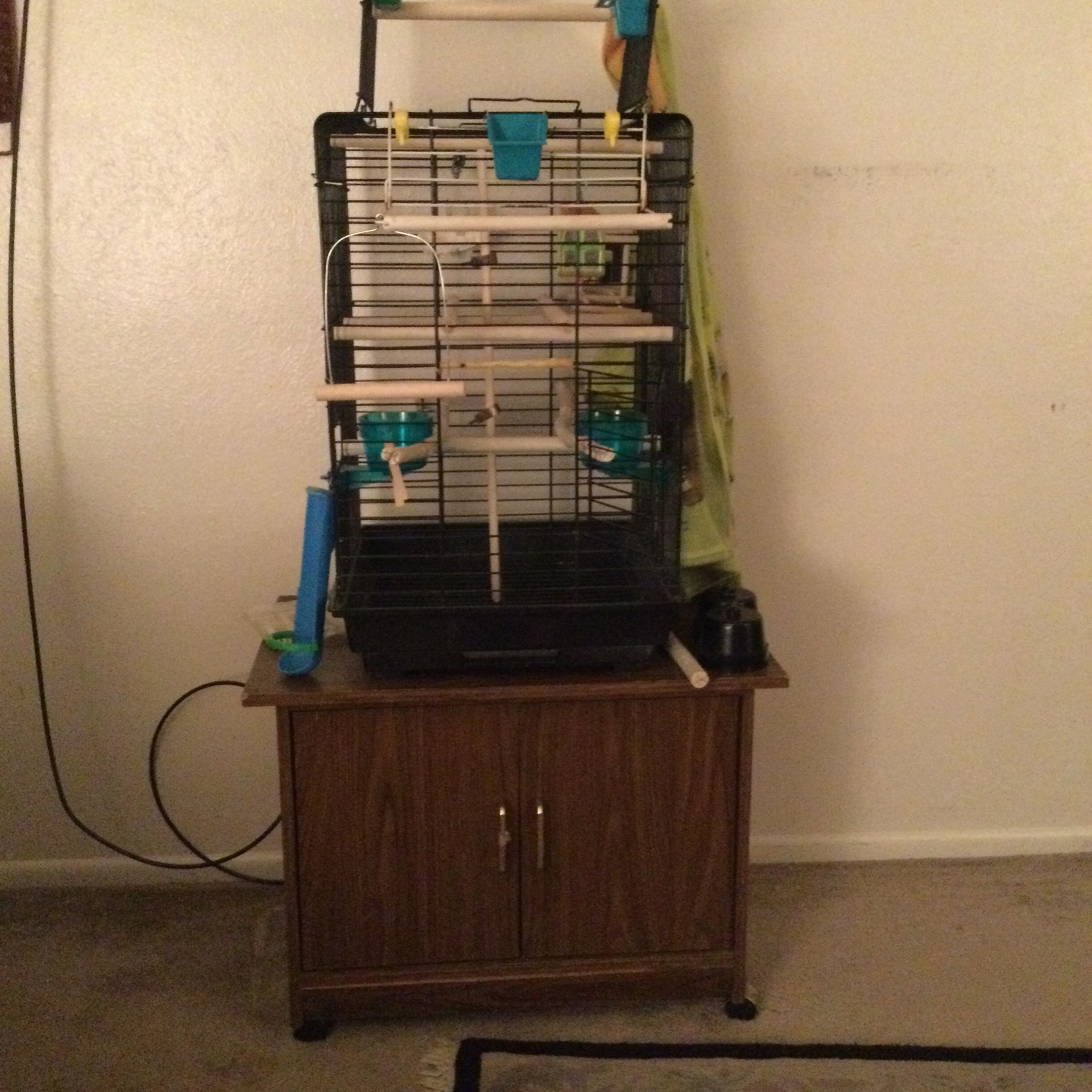 Cockatiel Bird Cage With Millet Tree, Accessories & Animal Heat Lamp