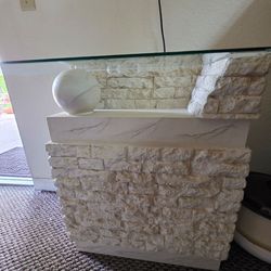 Ceramic and Glass Console Entry Way Table