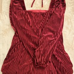 Maroon Square Neck Tunic Dress Size Small