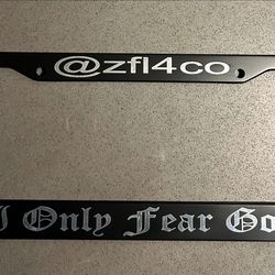 Laser Engraved Aluminum License Frames