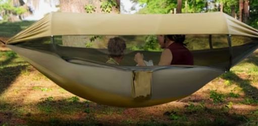 Traveling large hammock with canopy cover incase it rains