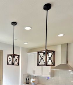 Farmhouse pendant lights (pair)