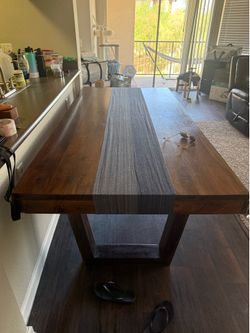 6 seat wooden dining table