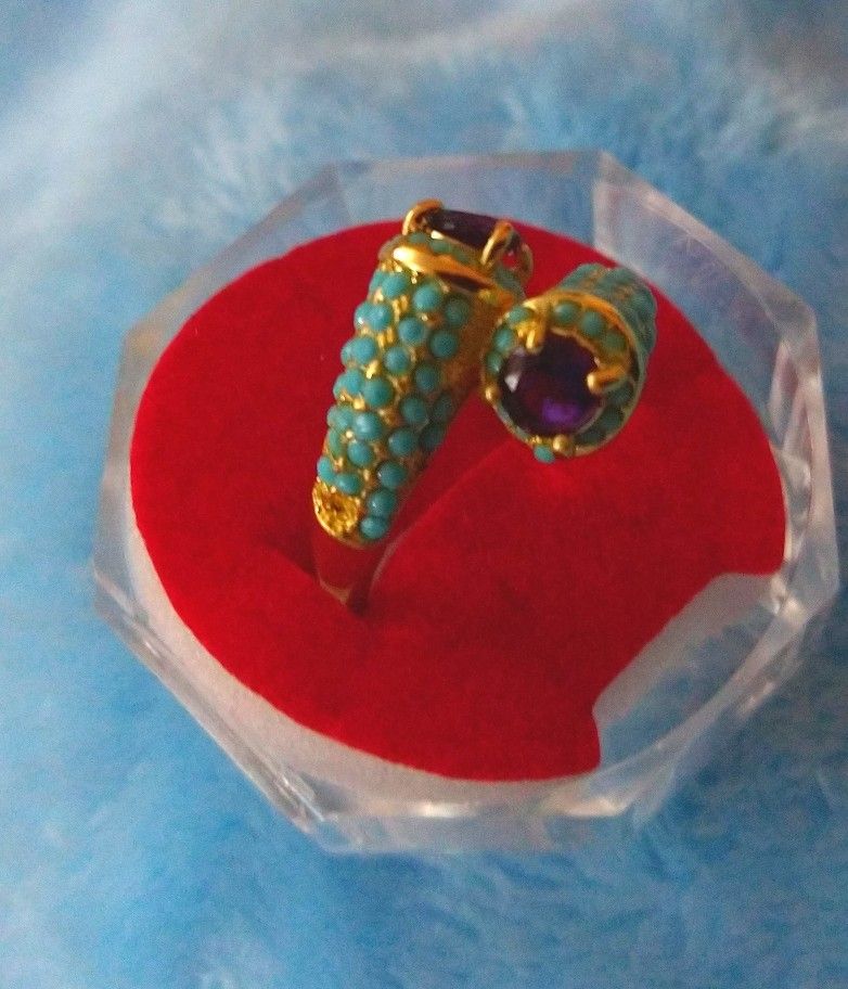 Exquisite Purple Turquoise Ring