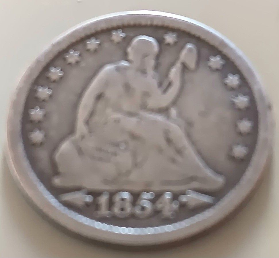 1854P,PRE CIVIL WAR QUARTER COIN 