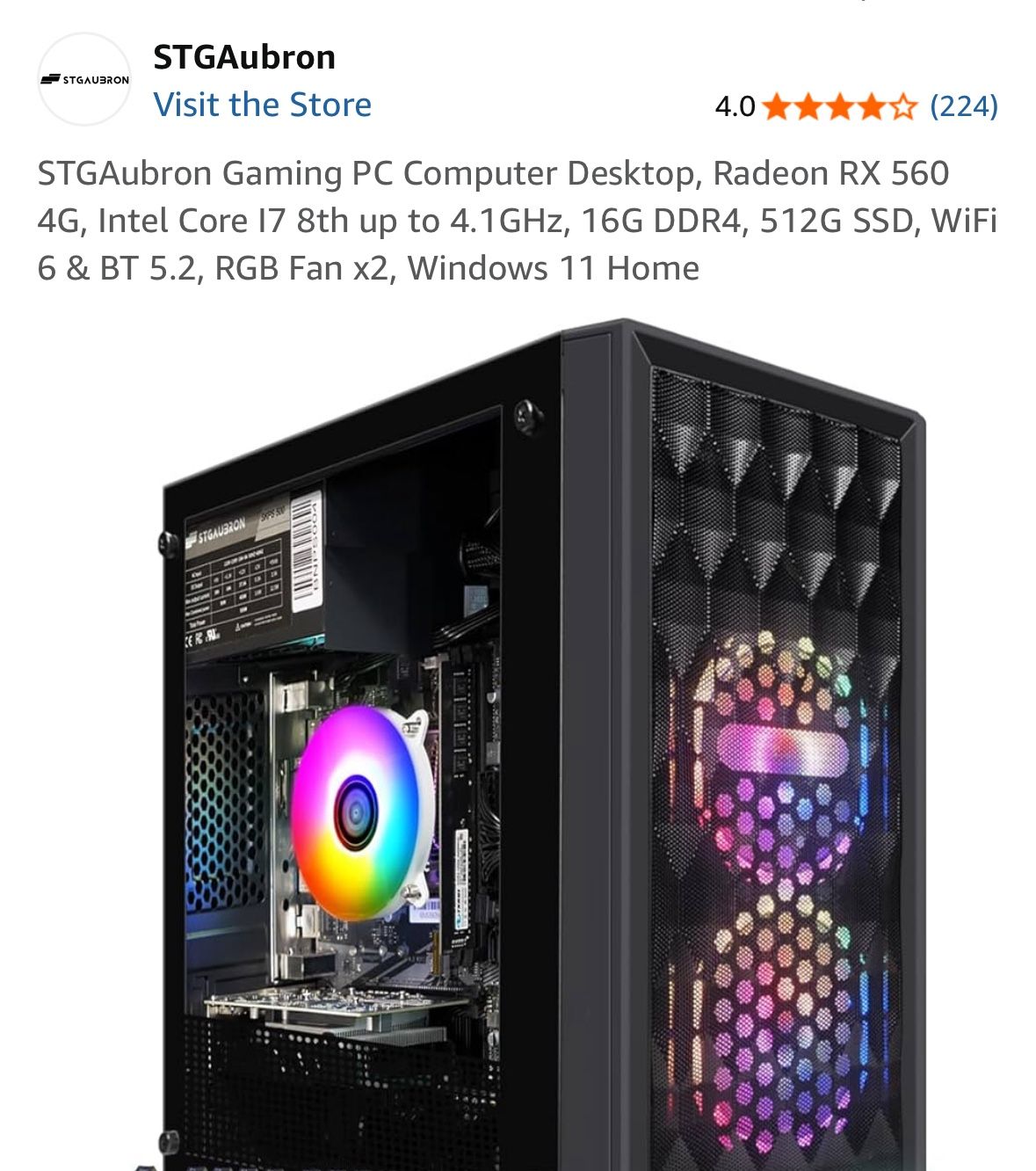 STGAubron gaming PC, 1 Year Old