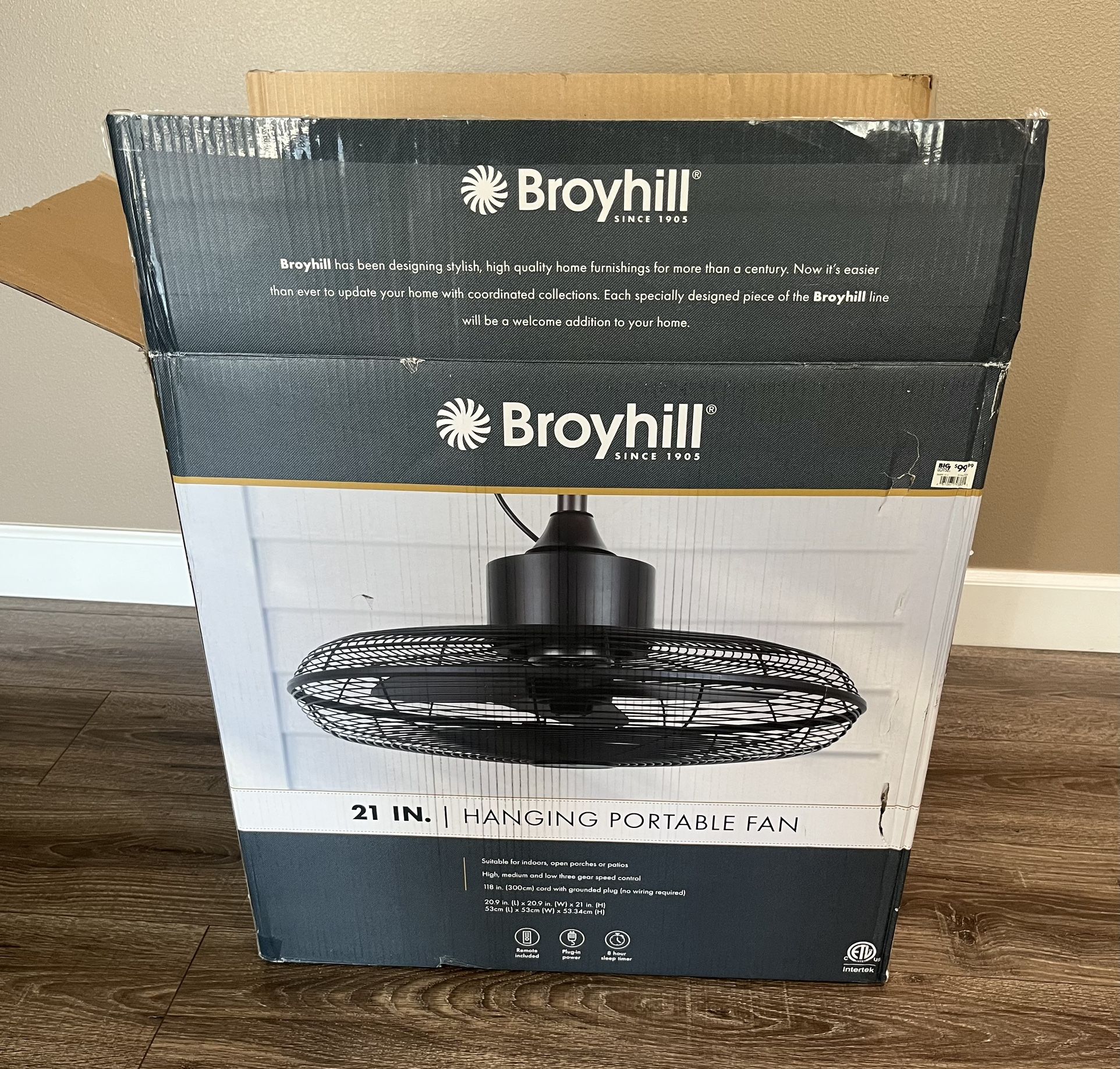 Portable Hanging Fan 21”