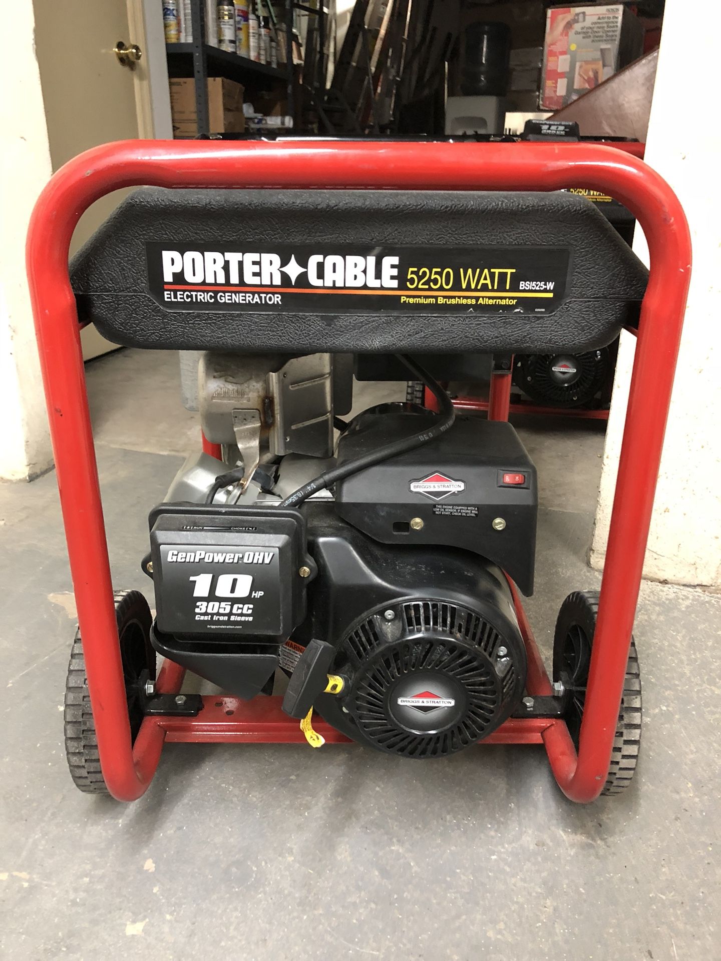 Porter Cable 5250 Watt 10HP Generators Briggs & Stratton Motor