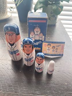 LA Dodgers Authentic Wooden Nesting Dolls Set