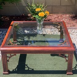 Vintage Glass Top Coffee Table 