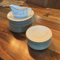 Linens & things gold Banded Plates 