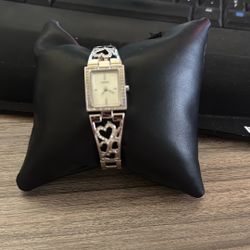 Guess Silver-Tone Square Analog Watch