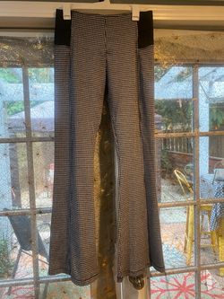 Black and White Houndstooth Flare Pants