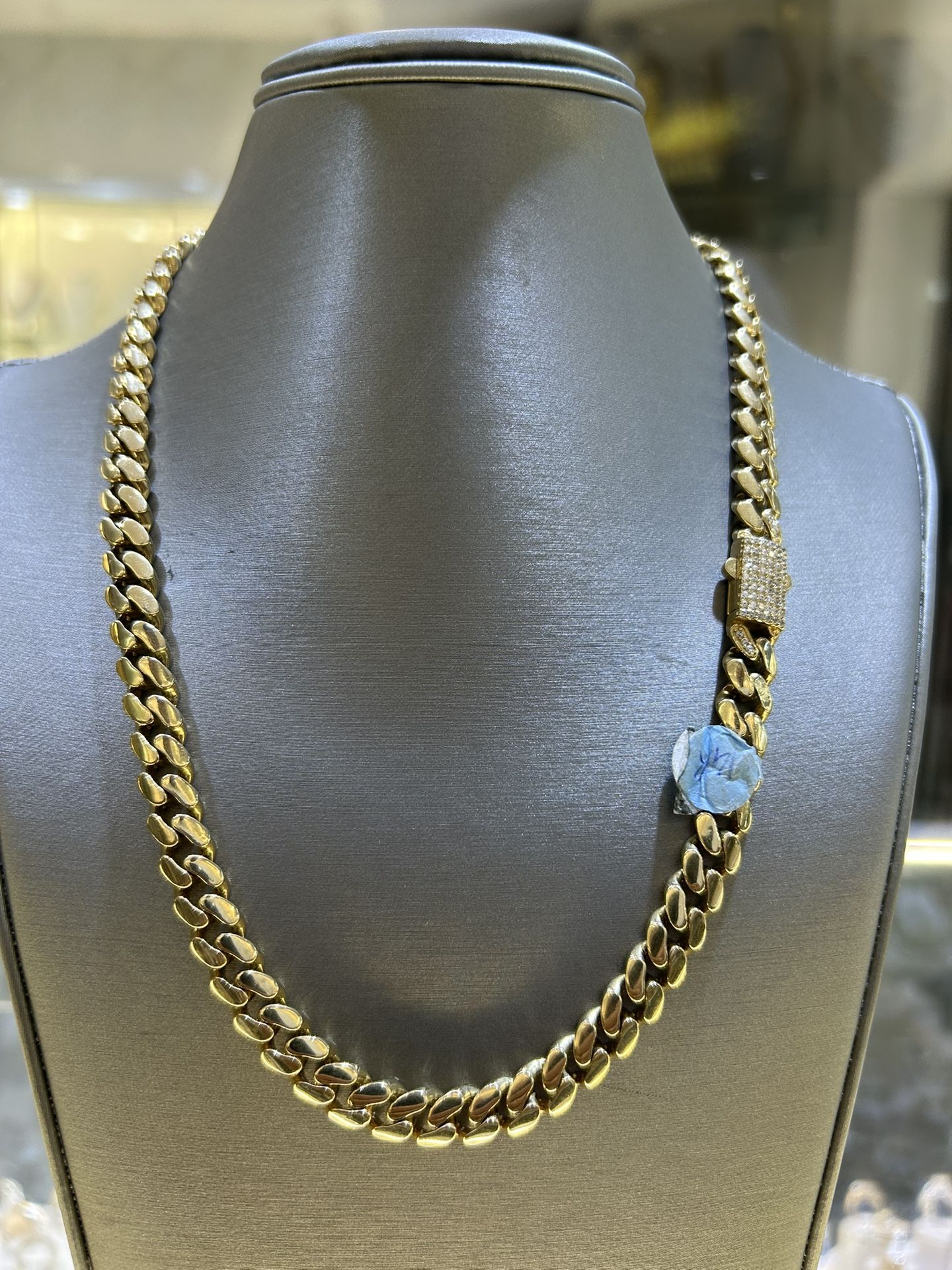 14KT GOLD CUBAN CHAIN, CHOKER