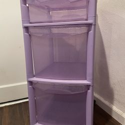 Purple Glittery 3-Drawer Storage Cart