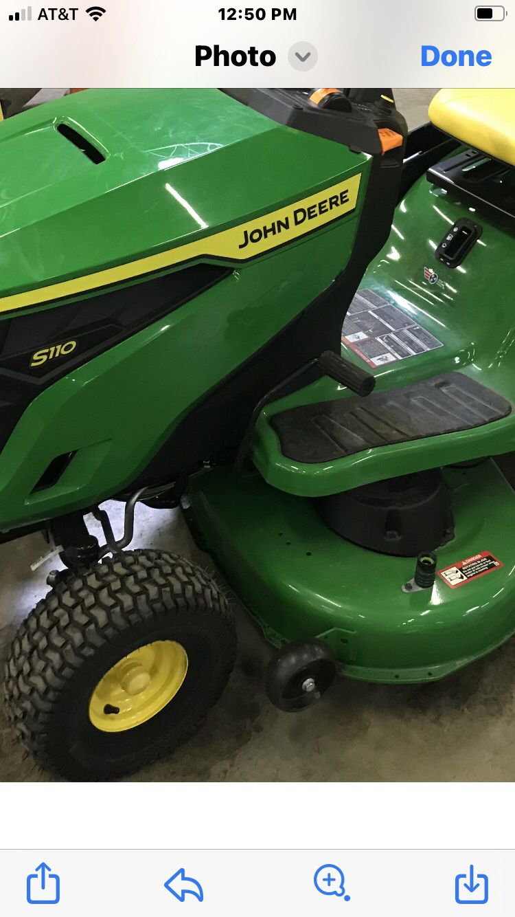 Used Once For 1/2 Hour Only John Deere S110 42 Inch Lawn Tractor 