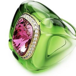 Brand New Collection! Swarovski Dulcis Cocktail Ring Cushion cut, Pavé, Multicolored