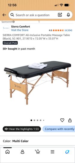 Massage table