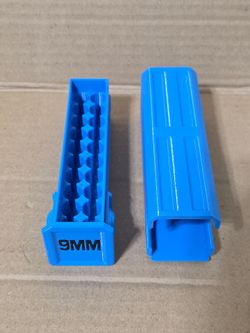 9mm Ammo Tray and Cover Blue Plastic