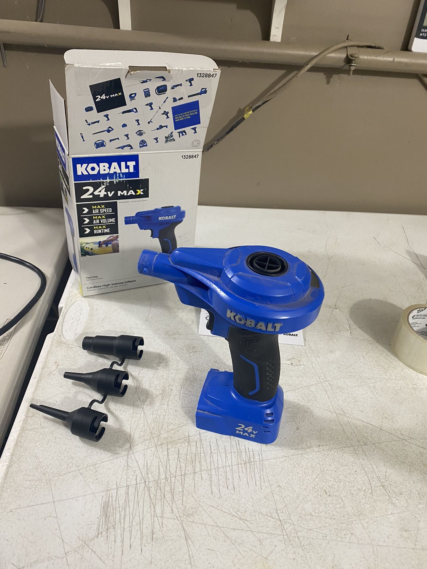 Kobalt 24v cordless high volume inflator sale