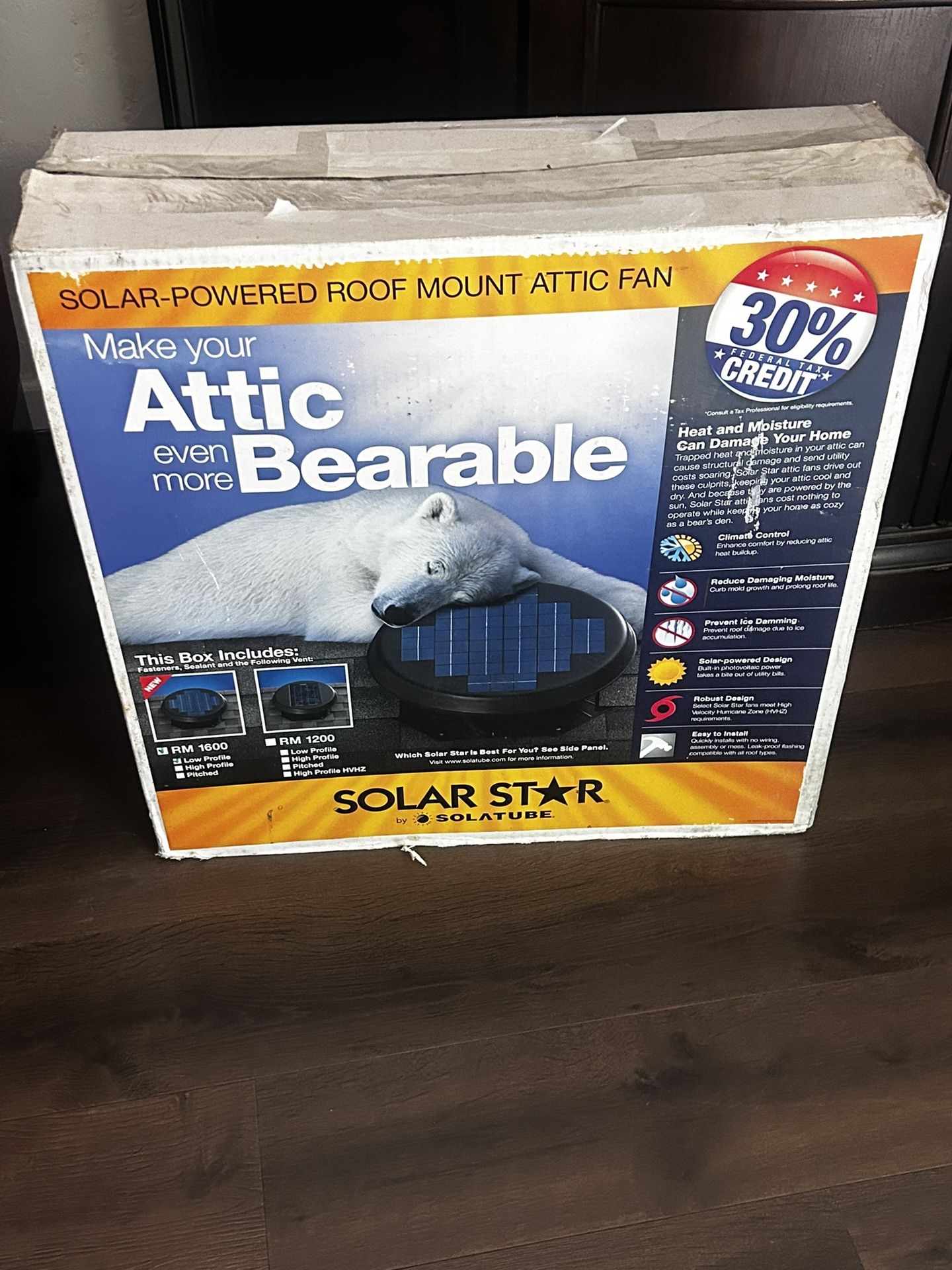 Solatube solar power attic fan