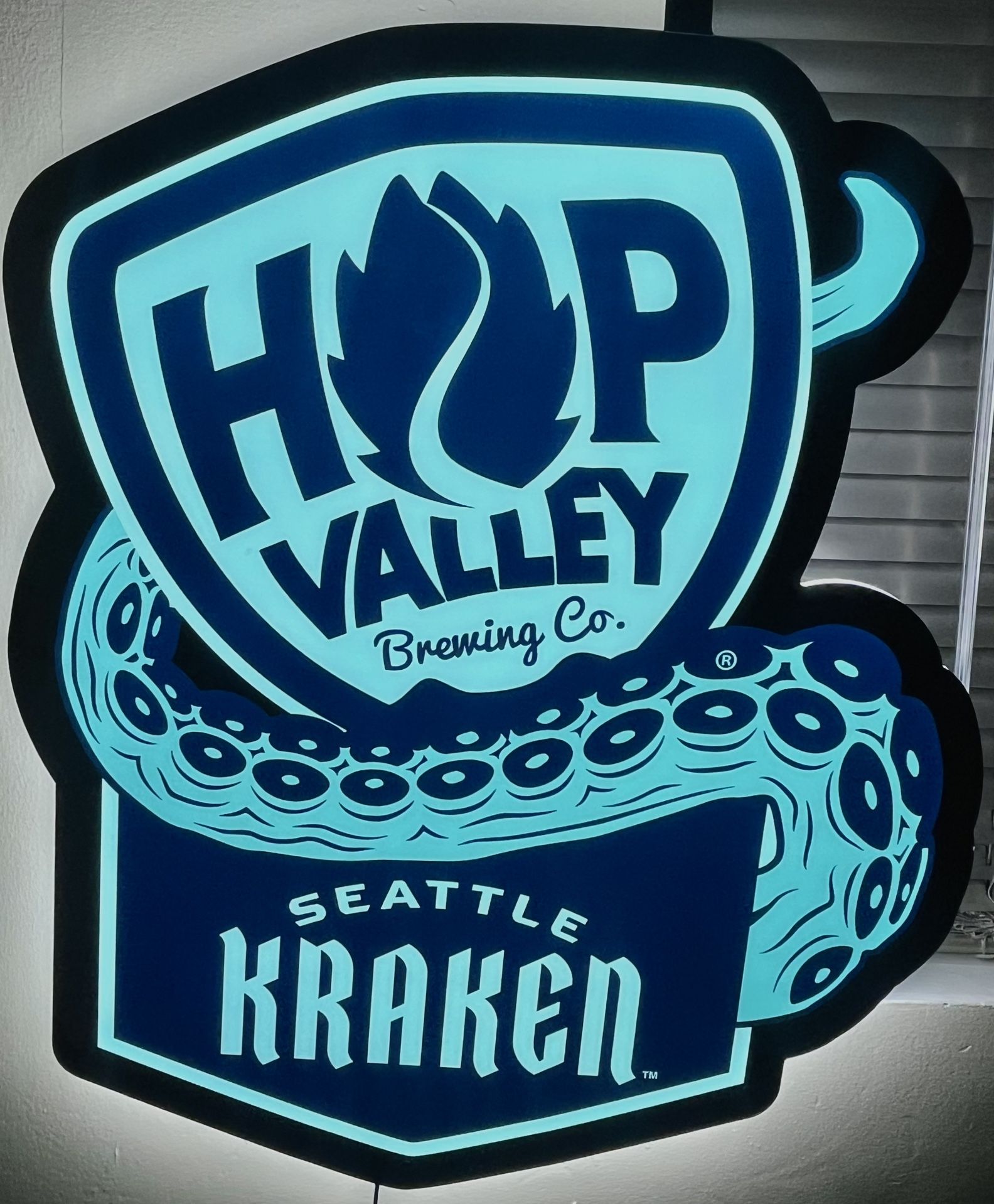 Hop Valley Brewing Seattle Kraken Beer Neon Sign