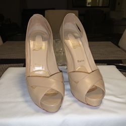 Christian louboutin academia 120 nude heels