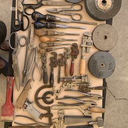 47 pieces of vintage tools