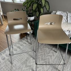 Allermuir 2 Bar Stools Chrome Frame