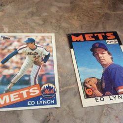 1986 0 Per Chee  Card 68 Ed Lynch 1985 Topps Card 467 Ed Lynch 