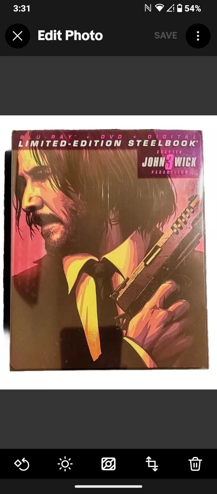 John Wick 3 Parabellum - Target Exclusive SteelBook (Bluray + DVD) Brand New 