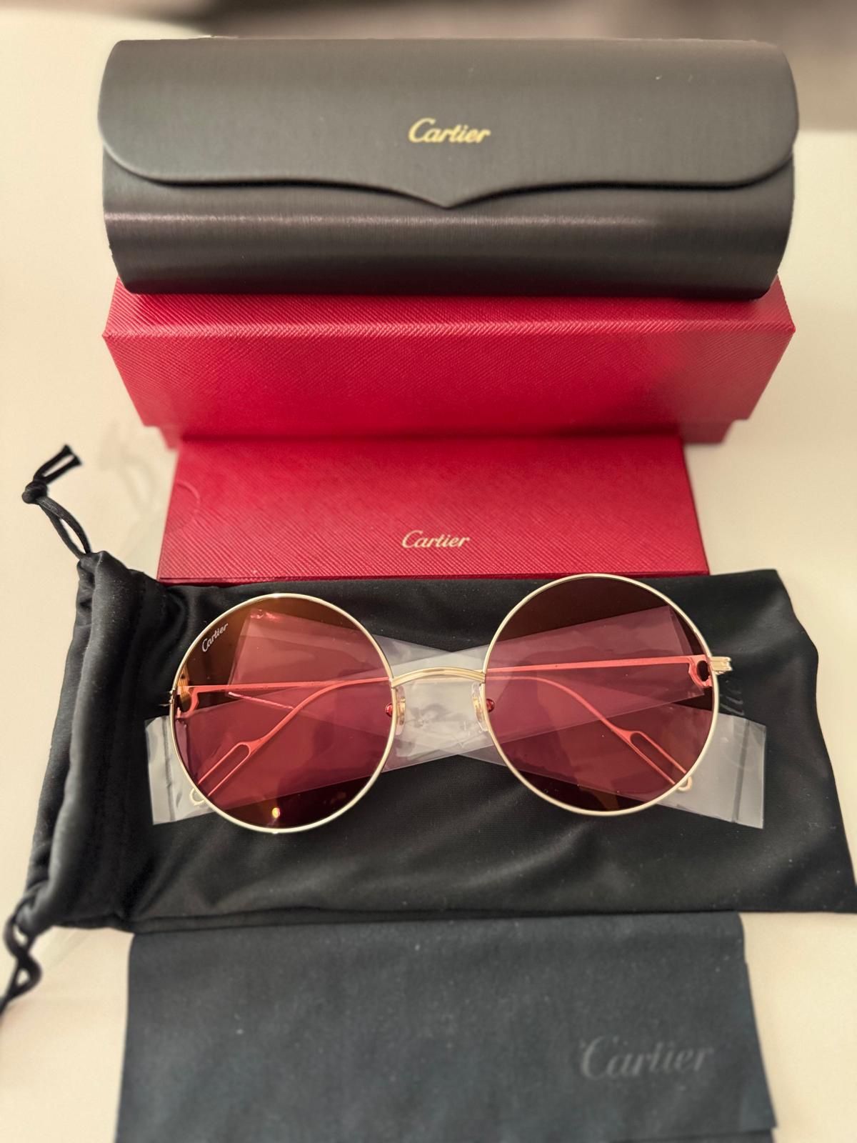Cartier Premiere C Sunglasses CT0156S 003 Gold Red Cartier CT0536S Acetate Première Sunglasses – MEG main image 3